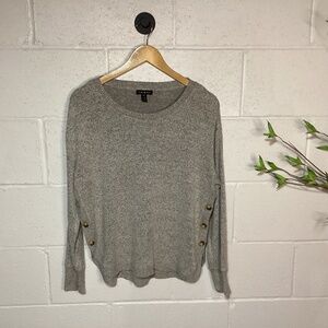 Women’s Tribal Button Sweater | Curved Hem | Lightweight | Small